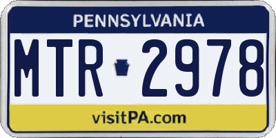 PA license plate MTR2978