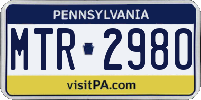 PA license plate MTR2980