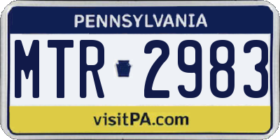 PA license plate MTR2983