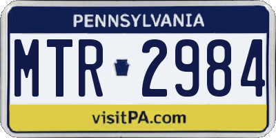 PA license plate MTR2984