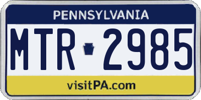 PA license plate MTR2985