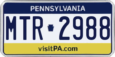 PA license plate MTR2988