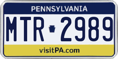 PA license plate MTR2989