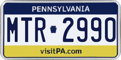PA license plate MTR2990