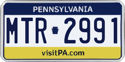 PA license plate MTR2991