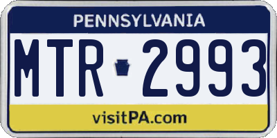 PA license plate MTR2993