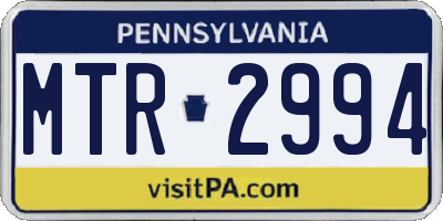PA license plate MTR2994
