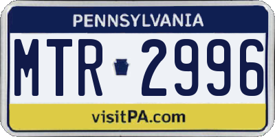 PA license plate MTR2996