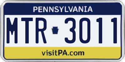 PA license plate MTR3011