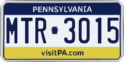 PA license plate MTR3015