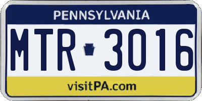 PA license plate MTR3016