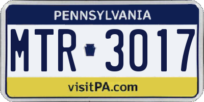 PA license plate MTR3017
