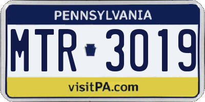 PA license plate MTR3019