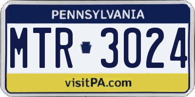 PA license plate MTR3024
