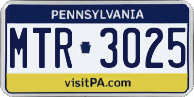 PA license plate MTR3025