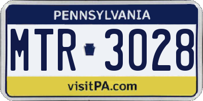 PA license plate MTR3028