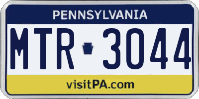 PA license plate MTR3044