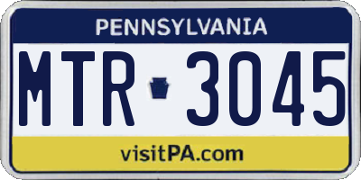 PA license plate MTR3045