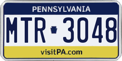 PA license plate MTR3048