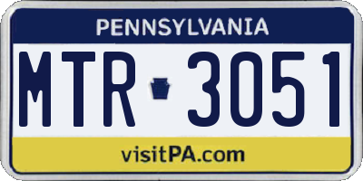 PA license plate MTR3051