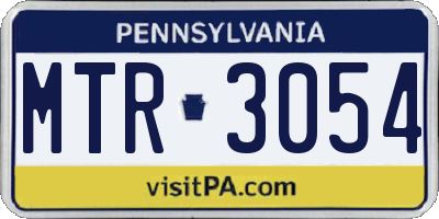 PA license plate MTR3054