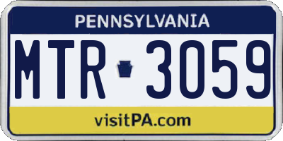 PA license plate MTR3059