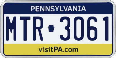 PA license plate MTR3061