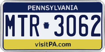 PA license plate MTR3062