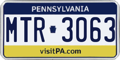 PA license plate MTR3063