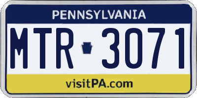PA license plate MTR3071
