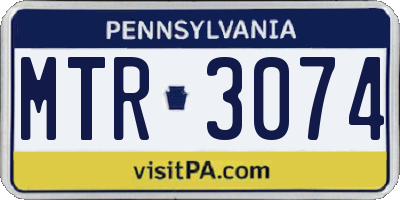 PA license plate MTR3074