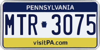 PA license plate MTR3075