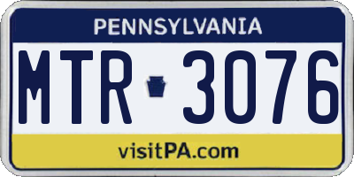 PA license plate MTR3076