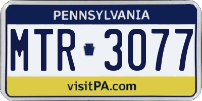 PA license plate MTR3077