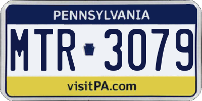 PA license plate MTR3079