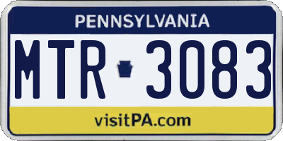 PA license plate MTR3083