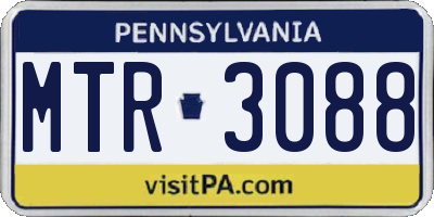 PA license plate MTR3088