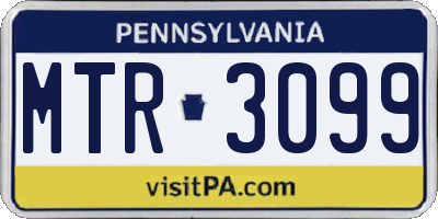 PA license plate MTR3099
