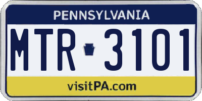 PA license plate MTR3101