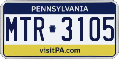 PA license plate MTR3105