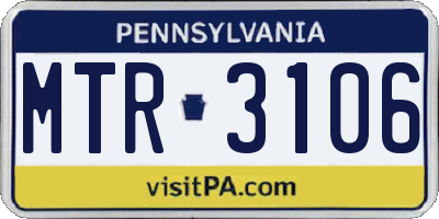 PA license plate MTR3106