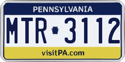 PA license plate MTR3112