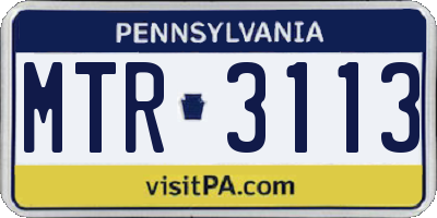 PA license plate MTR3113