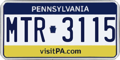 PA license plate MTR3115