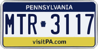 PA license plate MTR3117