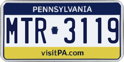 PA license plate MTR3119