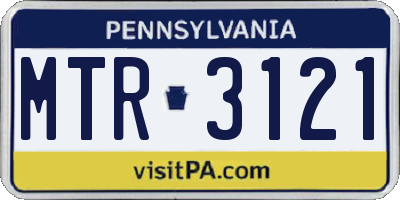 PA license plate MTR3121