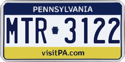 PA license plate MTR3122
