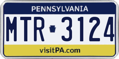 PA license plate MTR3124