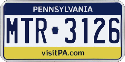 PA license plate MTR3126
